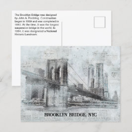 Brooklyn Bridge Information, NYC Vykort