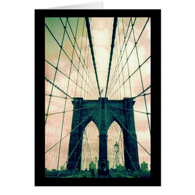 brooklyn bridge linjer hälsningskort (Framsidan)