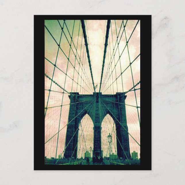 brooklyn bridge linjer vykort (Framsida)
