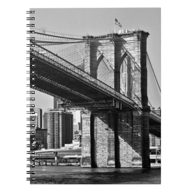 Brooklyn Bridge New York City Anteckningsbok Med Spiral (Framsidan)