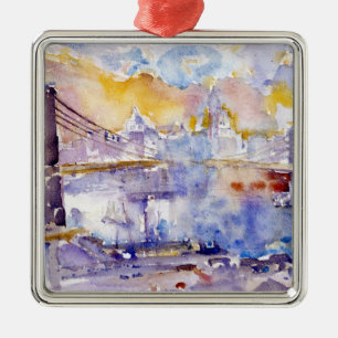 Brooklyn Bridge (New York City) (av John Marin) Julgransprydnad Metall