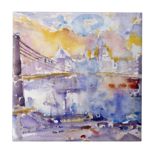 Brooklyn Bridge (New York City) (av John Marin) Kakelplatta