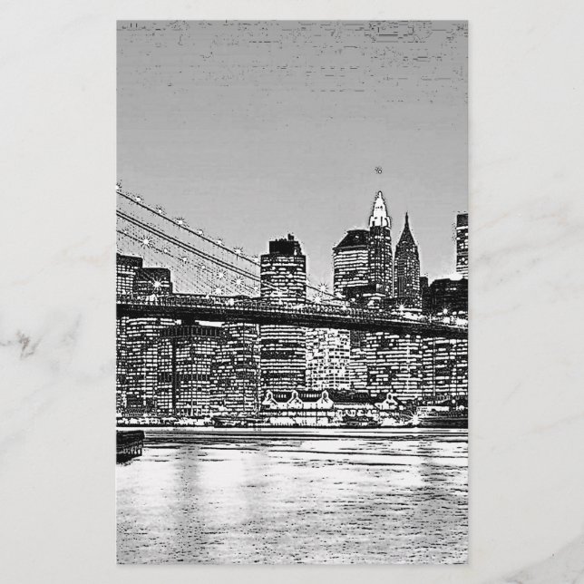 Brooklyn Bridge New York City Brevpapper (Framsida)