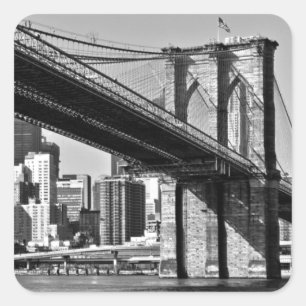 Brooklyn Bridge New York City Fyrkantigt Klistermärke