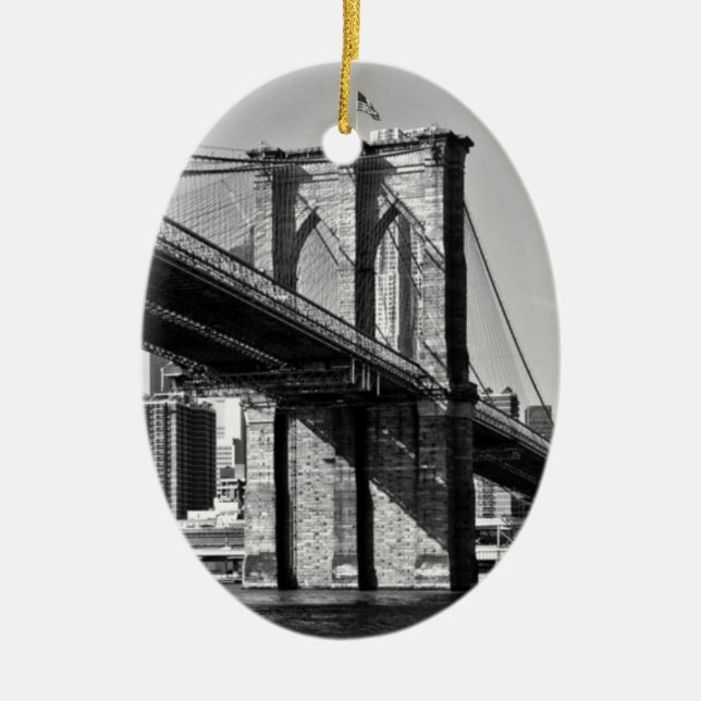 Brooklyn Bridge New York City Julgransprydnad Keramik (Framsidan)