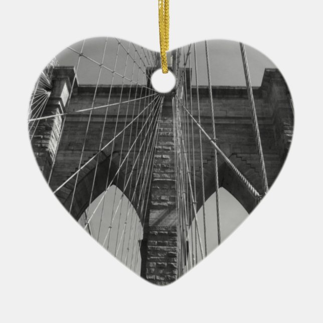 Brooklyn Bridge New York City Julgransprydnad Keramik (Framsidan)