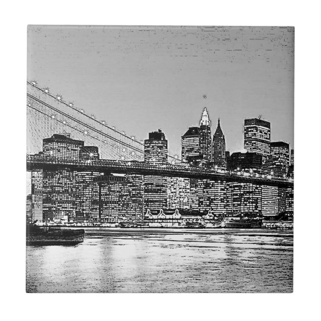 Brooklyn Bridge New York City Kakelplatta (Framsidan)