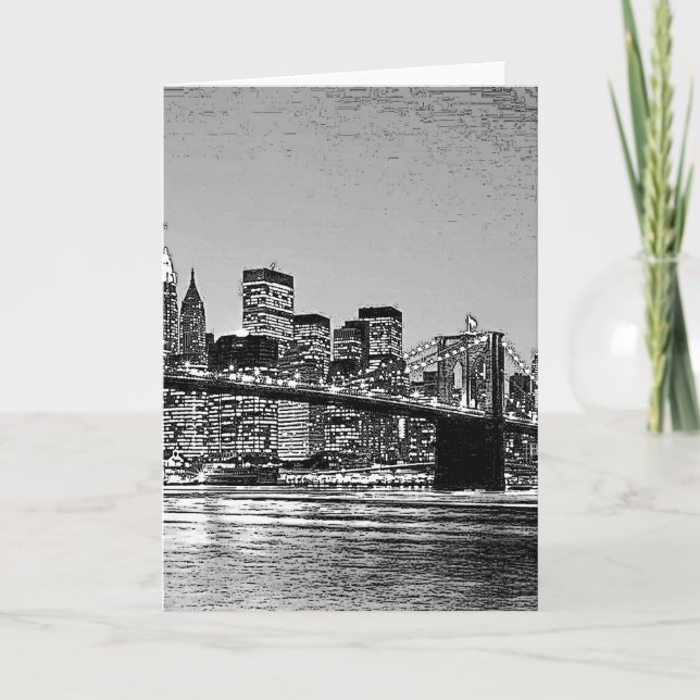 Brooklyn Bridge New York City Kort (Framsida)