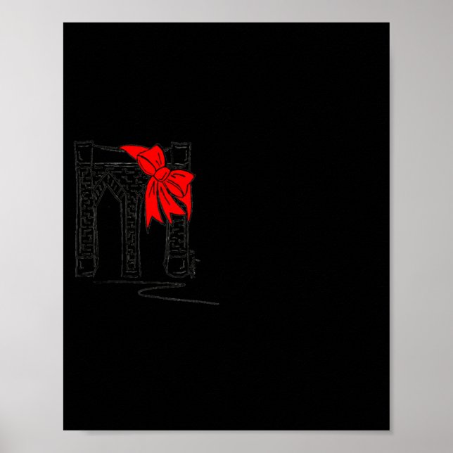 Brooklyn Bridge New York City Nyc Christmas T Shir Poster (Framsidan)