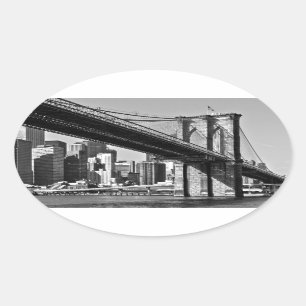 Brooklyn Bridge New York City Ovalt Klistermärke