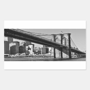 Brooklyn Bridge New York City Rektangulärt Klistermärke