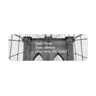 Brooklyn Bridge, New York City Returadress Etikett