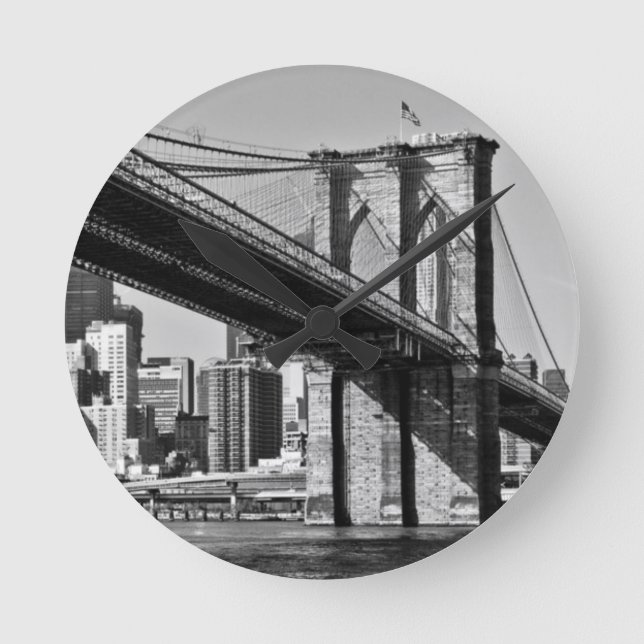 Brooklyn Bridge New York City Rund Klocka (Framsida)