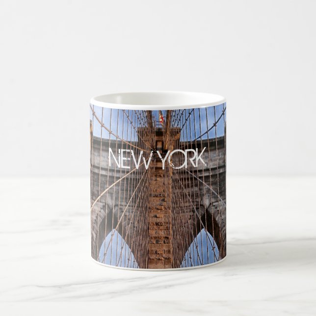 Brooklyn Bridge, New York City Two-Tone Coffee Mug Kaffemugg (Center)