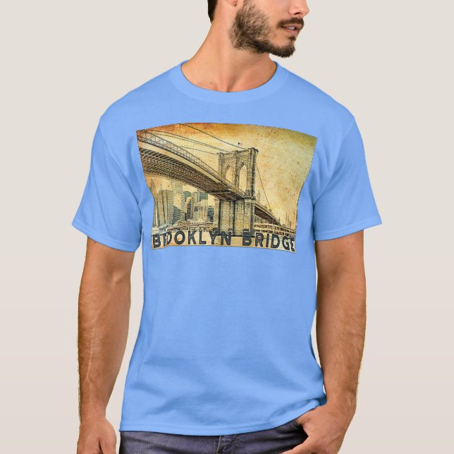 Brooklyn Bridge New York City USA Kärlek NYC T Shirt (Framsida)