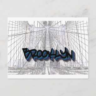 Brooklyn Bridge, New York Graffiti, Street Art Vykort