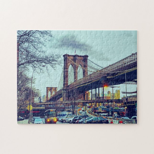 Brooklyn Bridge New York. Jigszle Puzzle Pussel (Horisontell)