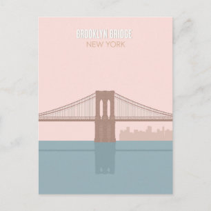 Brooklyn Bridge New York Minimalistisk Konst Vykort