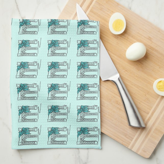 Brooklyn Bridge New York NYC Blue Hanukkah Helgdag Kökshandduk (Vikt i Fjärdedel)