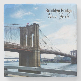 Brooklyn Bridge New York Souvenir Stone Coaster Stenunderlägg