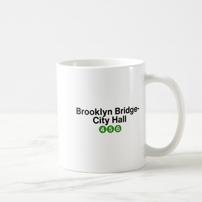 Brooklyn Bridge New York Subway Station Signs, Nyc Kaffemugg (Höger)