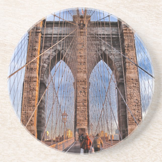 Brooklyn Bridge New York USA Underlägg Sandsten (Framsidan)