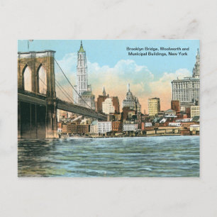 Brooklyn Bridge, New York Vintage Vykort