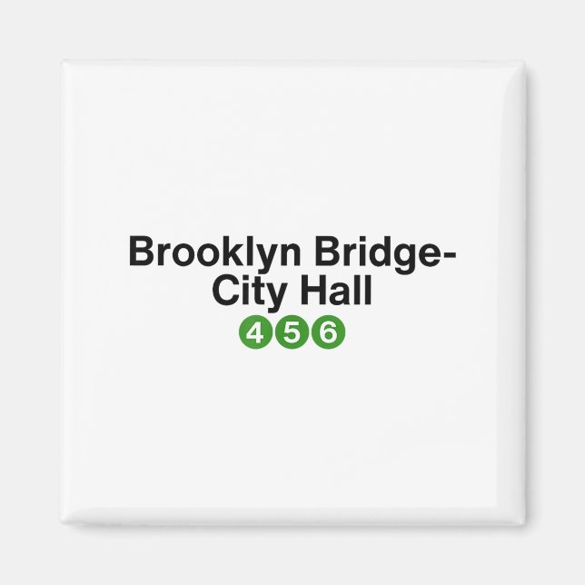 Brooklyn Bridge New Yorks tunnelbanestation skylta Magnet (Framsidan)