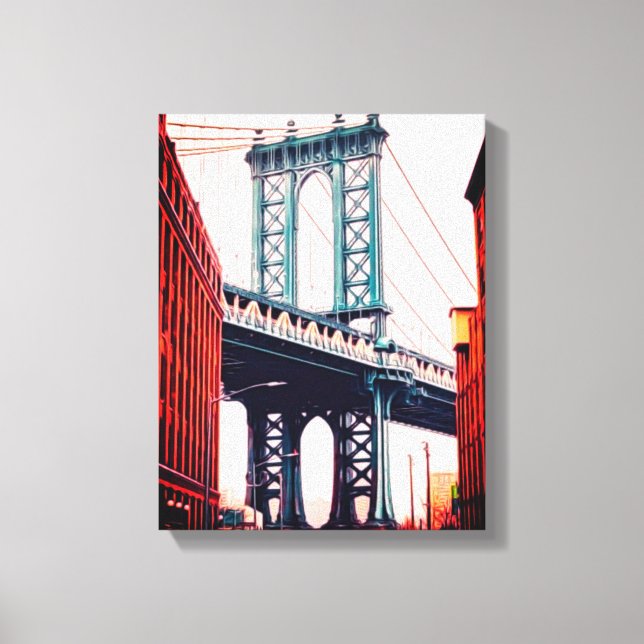 Brooklyn Bridge NewYork Stretched Kanvastryck (Framsida)