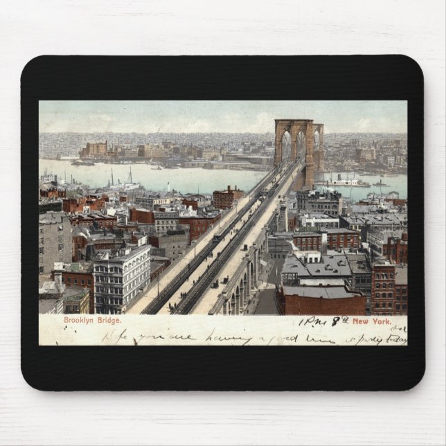 Brooklyn Bridge NY 1907 Vintage Musmatta (Framsidan)