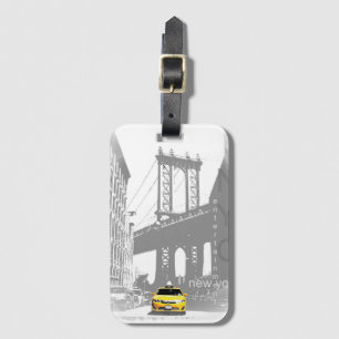 Brooklyn Bridge Nyc Gult Taxi New York City Bagagebricka