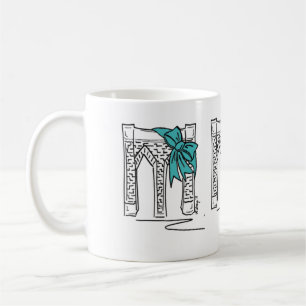 Brooklyn Bridge NYC jul Hanukkah Helgdag Kaffemugg