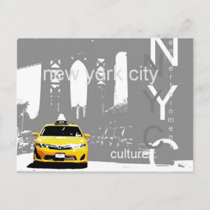 Brooklyn Bridge Nyc New York City Gul Taxibil Vykort