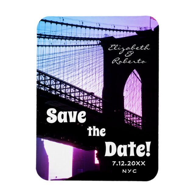 Brooklyn Bridge NYC Spara datum Magnet (Vertikal)