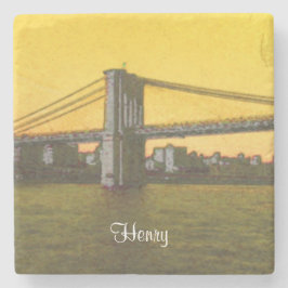 Brooklyn Bridge NYC Yellow 4Henry (Name) Stenunderlägg