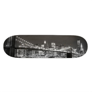 Brooklyn Bridge och Manhattan-siluett Mini Skateboard Bräda 18,7 Cm