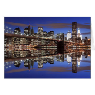 Brooklyn Bridge och Manhattan Skyline Hälsningskort