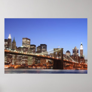 Brooklyn Bridge och Manhattan Skyline Poster