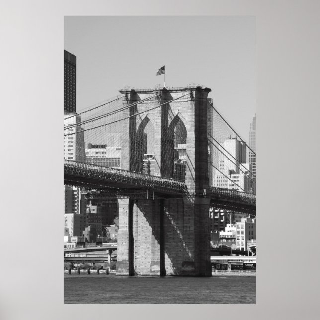 Brooklyn Bridge och Manhattan Skyline Poster (Framsidan)