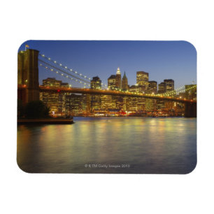 Brooklyn Bridge och New York City byggnad Magnet