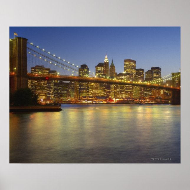 Brooklyn Bridge och New York City byggnad Poster (Framsidan)