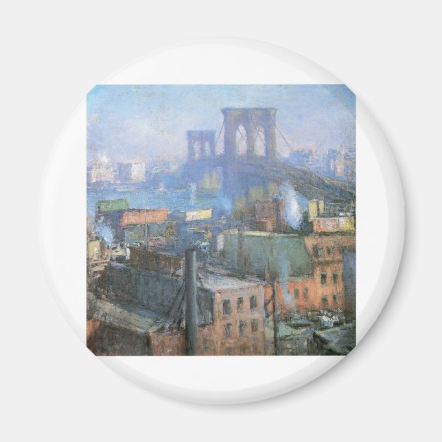 Brooklyn Bridge, Öster River, Circa 1916 Magnet (Framsidan)