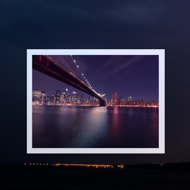 Brooklyn Bridge, Öster River, Manhattan Ljus Vykort (Skapare uppladdad)
