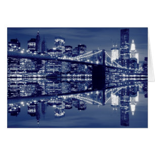 Brooklyn Bridge på natten, New York City Hälsningskort