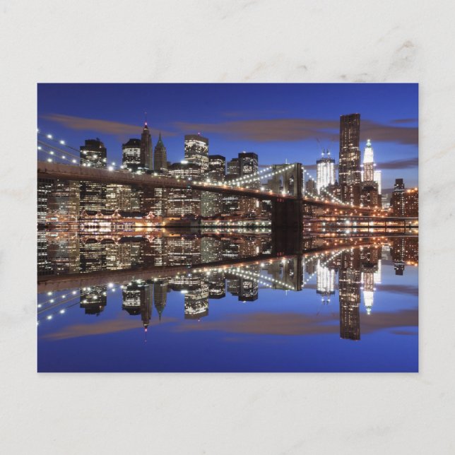 Brooklyn Bridge på natten, New York City Vykort (Framsida)
