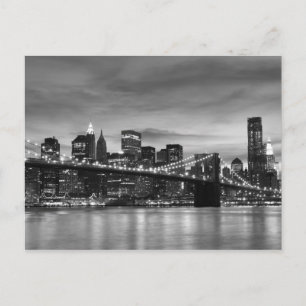Brooklyn Bridge på natten, New York City Vykort