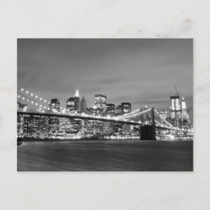 Brooklyn Bridge på natten, New York City Vykort