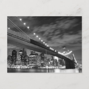 Brooklyn Bridge på natten, New York City Vykort