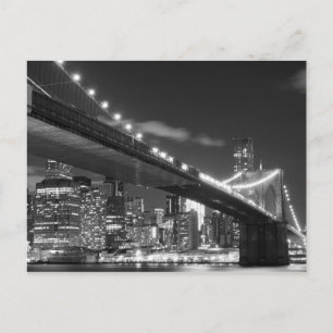 Brooklyn Bridge på natten, New York City Vykort