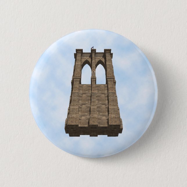 Brooklyn Bridge Pelare: 3D-Modell: Knapp / Pin (Framsida)